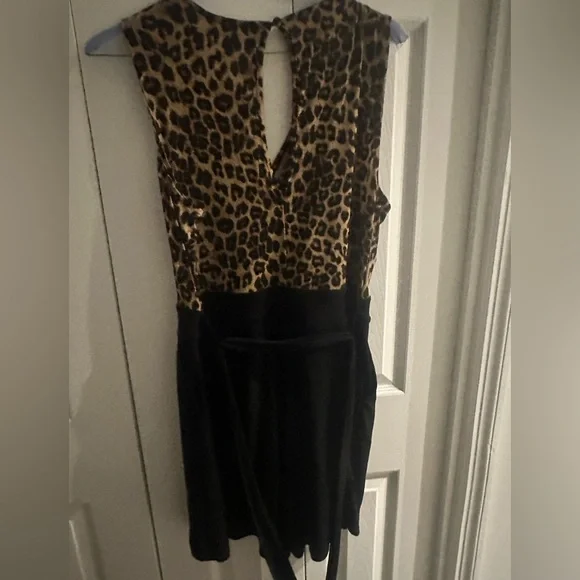 Torrid Leopard Print Romper with Black Accents - Picture 2 of 3